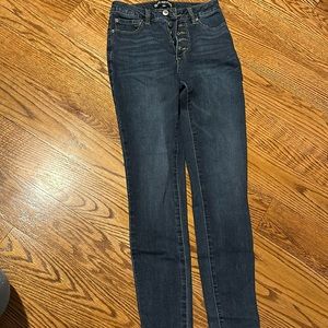 Blue revival skinny jeans
